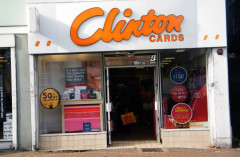 Illuminated Shop Sign in Beckenham Clinton Cards