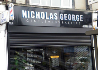 Shop Sign in Beckenham, Nicholas George Barbers